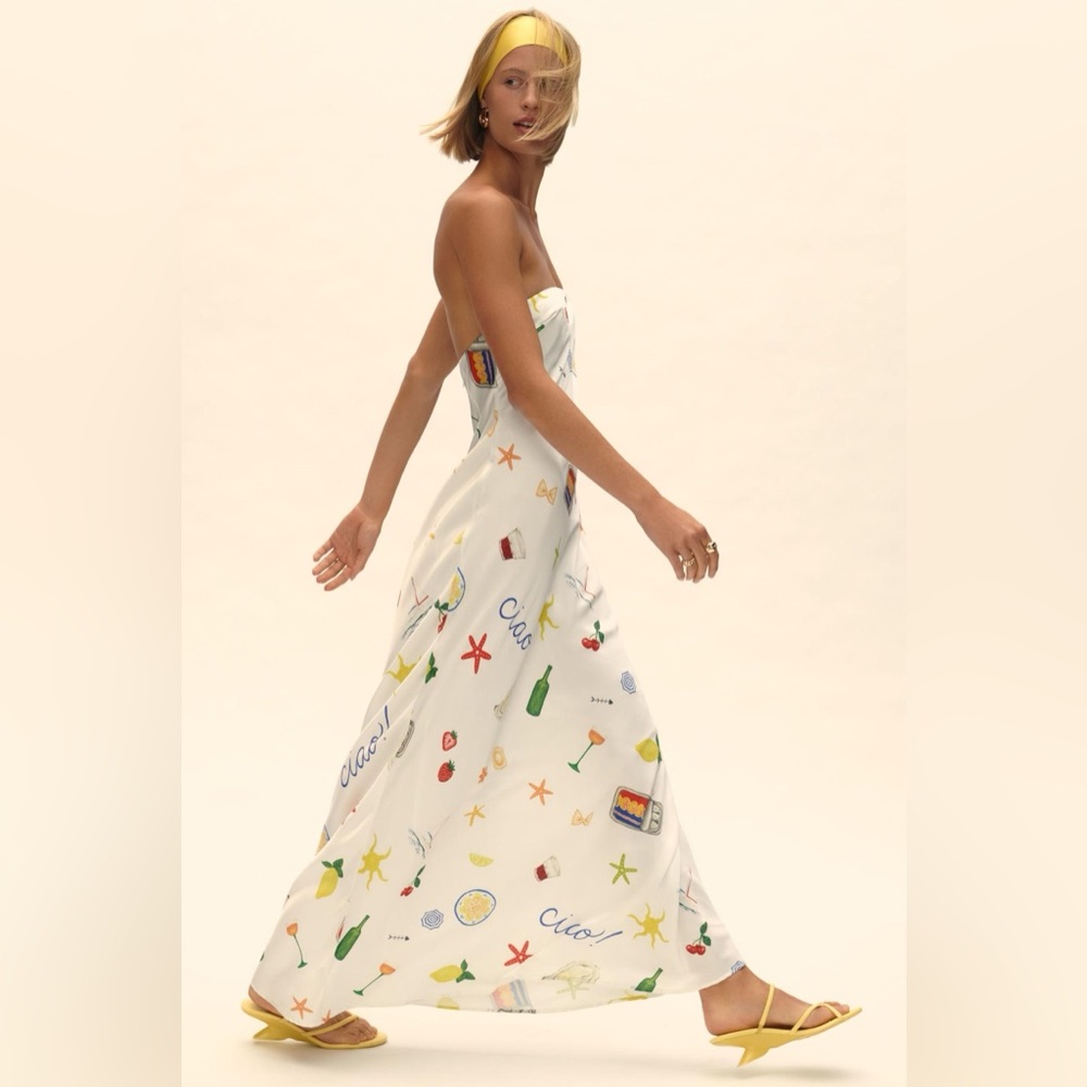 Anthropologie For Love & Lemons Carla Strapless Maxi Dress